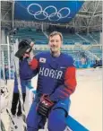  ?? CHADWICK RADUNSKE PHOTO ?? Brock Radunske dons his 2018 Winter Olympics jersey. The New Hamburg native is playing for the South Korea men's hockey team.