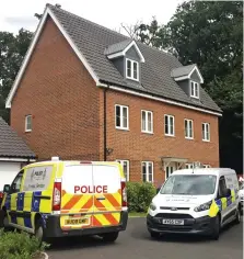  ??  ?? Search: Police at the house in Cringlefor­d yesterday