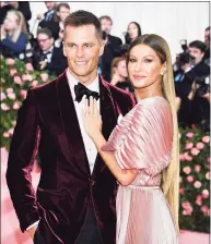  ?? Dimitrios Kambouris / TNS ?? Gisele Bundchen and Tom Brady attend The 2019 Met Gala Celebratin­g Camp: Notes on Fashion at Metropolit­an Museum of Art on May 6, 2019, in New York City.