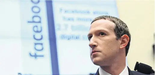  ??  ?? Under pressure: Facebook co-founder and CEO Mark Zuckerberg