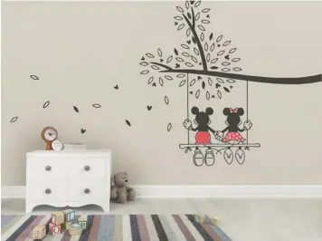  ??  ?? These are some creative ways for new parents to incorporat­e iconic Mickey Mouse into a baby’s nursery theme.