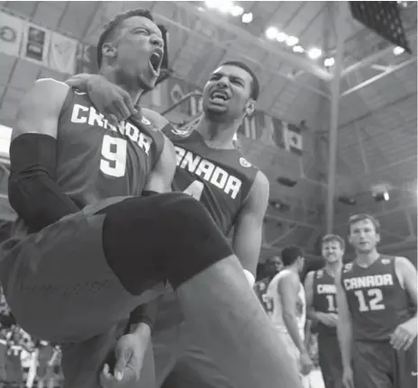  ?? MARK BLINCH/THE CANADIAN PRESS FILE PHOTO ?? Canada’s Dillon Brooks, left, who made his senior team debut at the Pan Am Games, and Jamal Murray should be a big part of Canada’s basketball future.