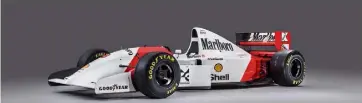  ??  ?? McLaren-Ford MP/A - Monoplace avec laquelle Ayrton Senna a remporté le Grand Prix de Monaco en 
