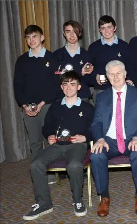  ??  ?? Transition Year students with principal John Ryan and Adrian Fenlon.