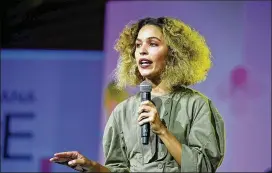  ?? PARAS GRIFFIN / GETTY IMAGES ?? Artist and poet Cleo Wade speaks last month at the 2017 Essence Festival in New Orleans. Wade will appear at next year’s South by Southwest.