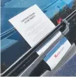  ??  ?? Westfield Helensvale has put informatio­n leaflets on cars