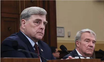  ?? Photograph: Jemal Countess/UPI/REX/Shuttersto­ck ?? Ex-generals Mark Milley and Kenneth ‘Frank’ McKenzie Jr at the Rayburn Senate office building in Washington, on 19 March 2024.