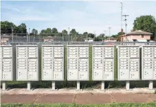  ?? BRAD VEST BRAD VEST, THE COMMERCIAL APPEAL VIA THE USA TODAY NETWORK ?? A line of mailboxes outside of the McBride apartment complex in Cairo. Some two hundred families will be relocated from the complex.