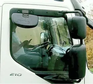  ??  ?? One lorry driver was seen texting while travelling at 60mph