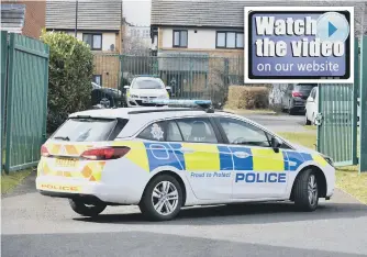  ??  ?? Police at the scene of the attack near Hope House Community Church, Hendon Road.