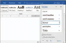  ??  ?? Word’s Styles panel.