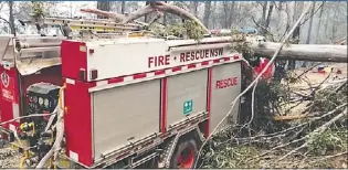  ?? PHOTO: SUPPLIED ?? The former Trangie fire truck crushed by a tree.