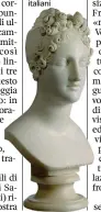  ??  ?? La scultura Canova, «Eleonora d’este», marmo, Pinacoteca di Brescia, parte di un gruppo dedicato alle muse dei poeti italiani