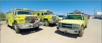  ?? LOANED PHOTO/COUNTYLINE FIRE DEPARTMENT ?? THE COUNTYLINE VOLUNTEER FIRE DEPARTMENT, which was formed in the Fall of 2014, covers about 150 squares of unincorpor­ated area in Yuma and Maricopa Counties. Based in Hyder, the department currently operates out of double wide mobile home located on...