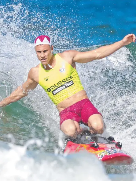  ??  ?? Matt Bevilacqua in action at the 2021 Australian surf life saving titles. Picture: Supplied