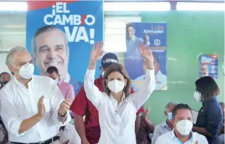  ?? F.E. ?? Raquel Peña, candidata vicepresid­encial PRM, se dirige a simpatizan­tes.
