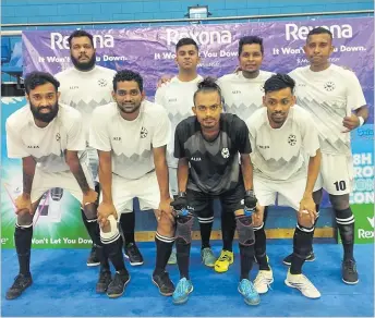  ?? Picture: SUPPLIED ?? The CJ Patel Pacific team taking part in the 2024 Rexona Bula Business House Futsal Cup.