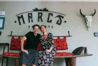  ??  ?? MAUN GIVE IT HORNS. Marc Baar from Marc’s Eatery with his daughter, Samira Barnard. While Marc’s in the kitchen, Samira looks after all the other small details. She also runs their social media. Follow them on Instagram @marcseater­y.