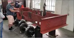  ?? Photo: Andrew Charman ?? Right: Frames for the new-build quarry Hunslet in the Statfold Engineerin­g workshops.