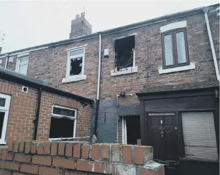  ??  ?? The aftermath of the fire at a house in Edward Street, Hetton-le-Hole, Sunderland, yesterday.