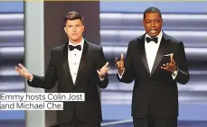  ?? Photos by AFP, AP, Reuters and Los Angeles Times ?? Emmy hosts Colin Jost and Michael Che.