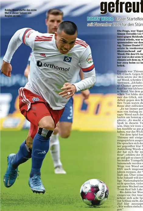  ??  ?? Bobby Wood durfte das erste Mal in dieser Saison von Beginn an ran.