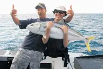  ?? Photo / Supplied ?? Matt Ansell (right) and his mates went fishing with host Matt Watson thanks to Make-A-Wish.