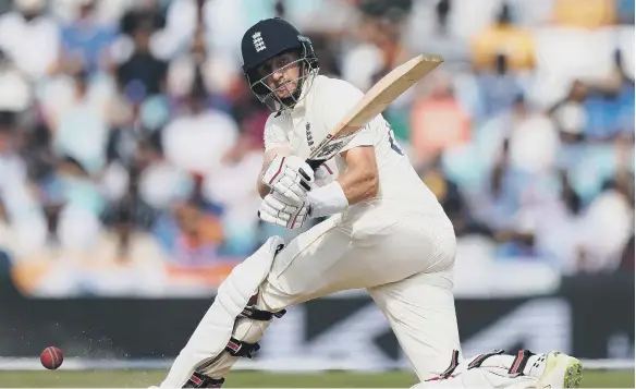  ??  ?? England’s Joe Root batting during day five of the cinch Fourth Test at the Kia Oval.