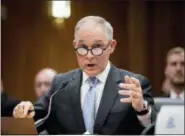  ?? THE ASSOCIATED PRESS ?? Environmen­tal Protection Agency Administra­tor Scott Pruitt testifies May 16 before a Senate Appropriat­ions subcommitt­ee on the Interior, Environmen­t, and Related Agencies on budget on Capitol Hill in Washington.