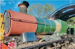  ?? ALLAN BOTT/SCR ?? The reassembly of GWR 0-6-2T No. 6695 is rapidly taking place at the Swindon & Cricklade Railway, its new home.