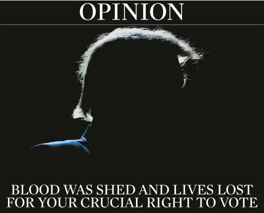  ?? SETH HERALD/GETTY ?? Former U.S. President Donald Trump speaks at a Faith & Freedom Coalition conference on June 17 in Nashville, Tennessee. Trump’s appearance comes on the heels of the third public hearing by the House committee investigat­ing the Jan. 6 attack on the U.S. Capitol.