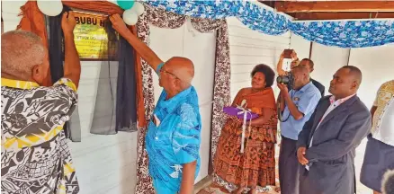  ?? Photo: Sampras Anand ?? Prime Minister Sitiveni Rabuka during the commission­ing of the evacuation center (Nabubu Hall) for Nabubu villagers in Namuka district, Macuata on May 3, 2023.