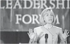  ?? ANTHONY ONCHAK, AP ?? First lady Hillary Clinton attends the Democratic National Committee Women’s Leadership Forum in Cleveland in 1997.