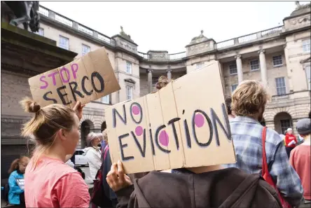  ??  ?? Serco has been threatenin­g hundreds of asylum seekers with eviction across the city since spring