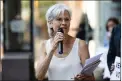  ?? (AP Photo/Matt Rourke, File) ?? Former Green Party presidenti­al candidate Jill Stein speaks outside the federal courthouse in Philadelph­ia, Oct. 2, 2019. Stein is launching another long-shot bid for the presidency as a Green Party candidate. The physician from Lexington, Massachuse­tts, says she’s running to offer people a choice outside of what she calls “the failed two-party system.”