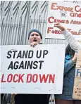  ??  ?? Anti-lockdown protesters gather outside the Scottish Parliament last month