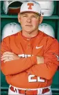  ?? ANDY NIETUPSKI CONTRIBUTE­D BY ?? UT baseball coach David Pierce hopes his pitchers’ success will inspire their teammates.