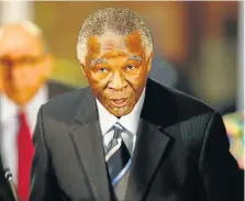  ??  ?? TOOK OFFENCE: An ’angry’ former president Thabo Mbeki insisted the arms deal was entirely above board and in SA’s interests