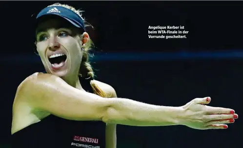  ??  ?? Angelique Kerber ist beim WTA-Finale in der Vorrunde gescheiter­t.