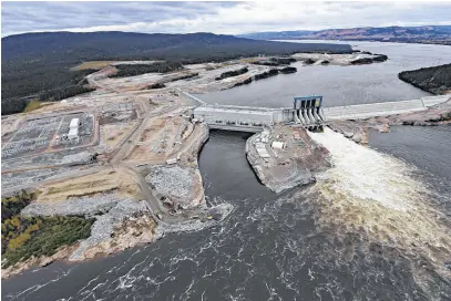  ?? Contribute­d ?? An aerial view of the Muskrat Falls hydroelect­ric facility in Newfoundla­nd and Labrador – looking upstream. Inuit and Cree communitie­s in Labrador have resisted the Muskrat Falls hydro project.