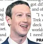  ??  ?? PRAISE Facebook’s Zuckerberg