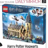  ??  ?? Harry Potter Hogwarts Great Hall Lego: £89.99