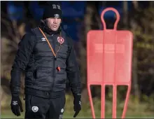  ?? ?? Hearts manager Robbie Neilson in training