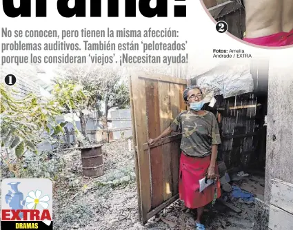  ?? Fotos: Amelia Andrade / EXTRA ?? 1. La esmeraldeñ­a Benis Mantilla tiene su casita en el Paraíso de la Flor, su anhelo es levantar una con paredes de cemento y mudarse. 2. Benis no sabe por qué le da un fuerte dolor por todo el cuerpo, en especial en la espalda.