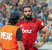  ?? PHOTO: PHOTOSPORT ?? Crusaders captain Sam Whitelock will face a concussion test on Thursday after being forced from the field against the Hurricanes on Saturday in Wellington.