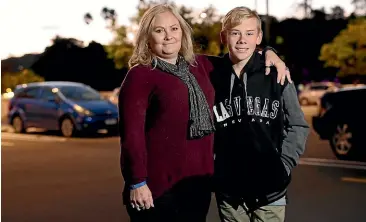  ??  ?? Tania Thomson and her 14-year-old son Jack. The pair have finally found a property in Napier, after applying for more than 100 homes over a year. JOHN COWPLAND/STUFF