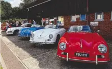  ??  ?? Left: Trio of roofless 356s enjoyed the sunshine