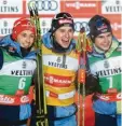  ?? Foto: Witters ?? Eric Frenzel, Terence Weber und Vinzenz Geiger (v.l.) besetzten am Samstag das Podium.