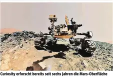  ??  ?? Curiosity erforscht bereits seit sechs Jahren die Mars-Oberfläche