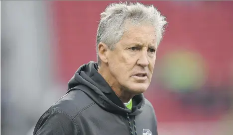  ??  ?? Seattle Seahawks head coach Pete Carroll has had to field a host of defensive replacemen­ts this year.